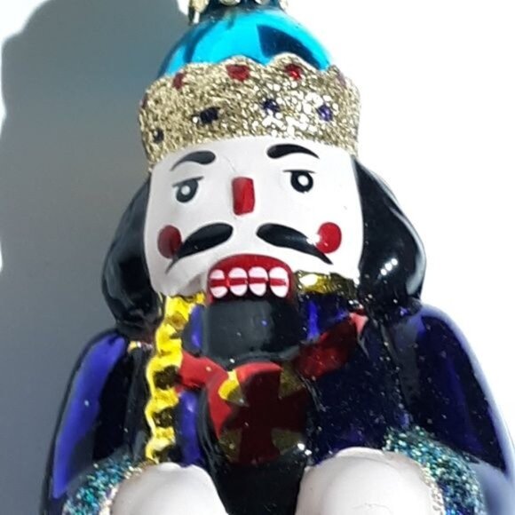 Mouth Blown Hand painted 7" Glass Ornament King Nutcracker - Picture 2 of 8